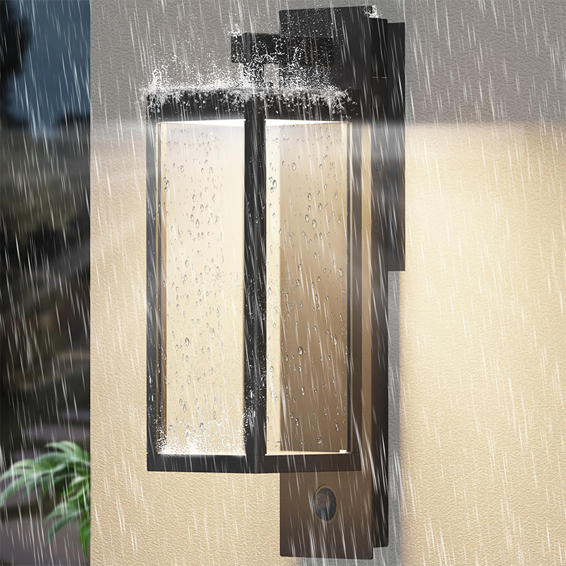 Dusk to Dawn Outdoor Wall Light so vstavanou LED, 3 nastaviteľné režimy, všetky hliníkové vodotesné IP65 - vonkajšie svietidlo pre verandu, garáž, predné dvere, dom